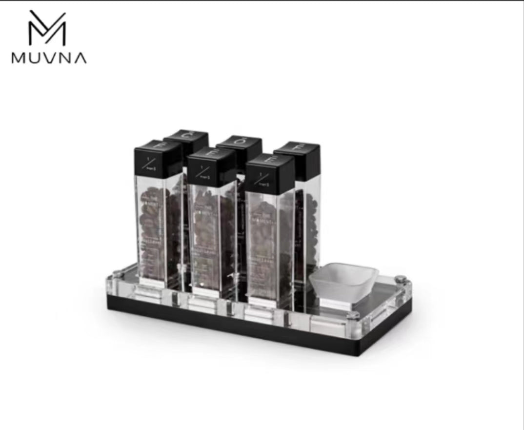 MUVNA Coffee Bean Cellars with Stand & Hopper 6 Tubes and 12 Tubes