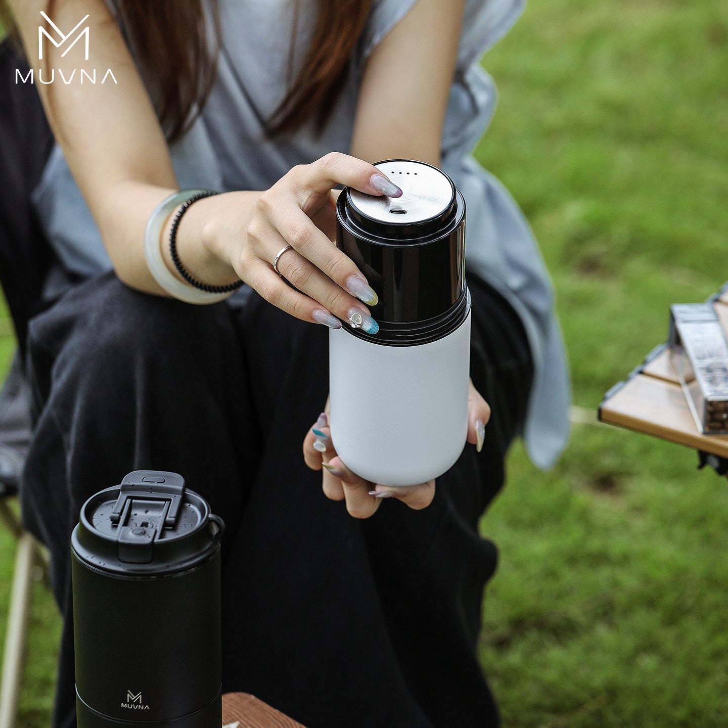 Muvna Portable Pour over Coffee Machine for outdoor travel & Home,3-in-1 pour-over coffee dripper Portable electric grinder