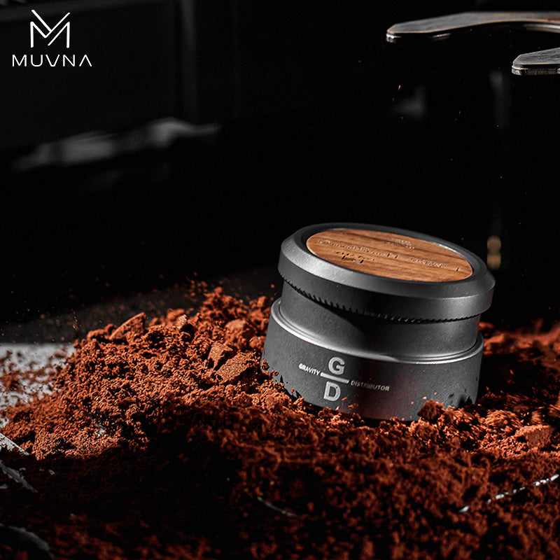 MUVNA Espresso Wooden Gravity Calibrated Tamper/Distributor