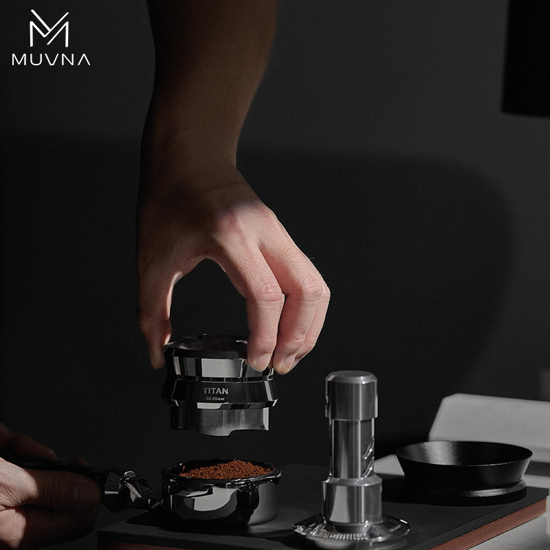 MUVNA Espresso Stainless Steel Gravity Adaptive Height Distributor