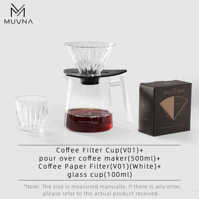 MUVNA Coffee Pour Over Coffee Maker Set/500ML