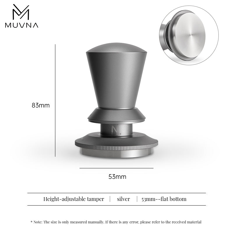 MUVNA Infinitely Adjustable Knob Espresso Powder Press