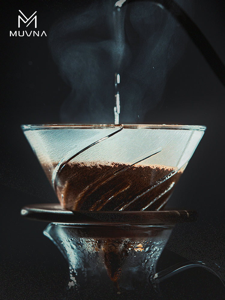 MUVNA Brew Coffee Filter Glass Camping Pour Over Coffee Maker