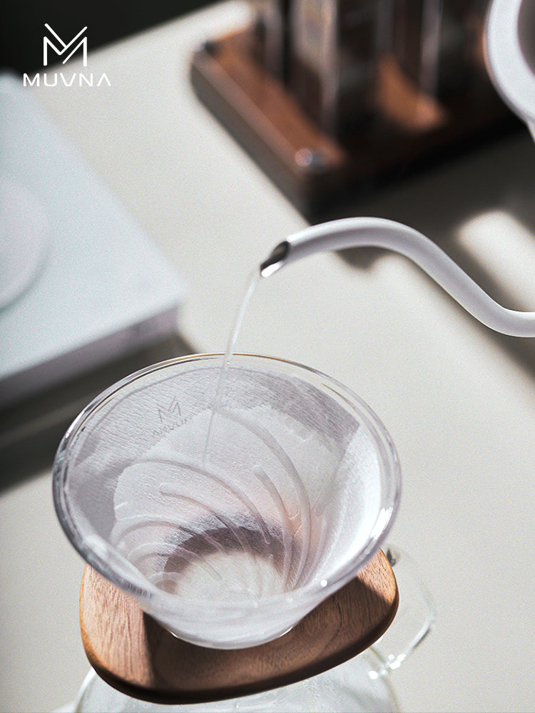 MUVNA Brew Coffee Filter Glass Camping Pour Over Coffee Maker