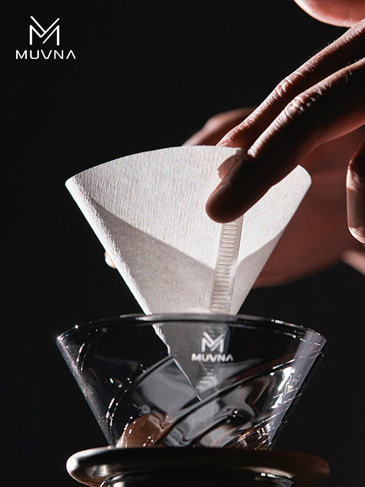 MUVNA Brew Coffee Filter Glass Camping Pour Over Coffee Maker