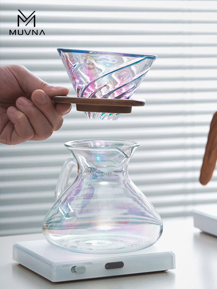 MUVNA Brew Coffee Filter Glass Camping Pour Over Coffee Maker