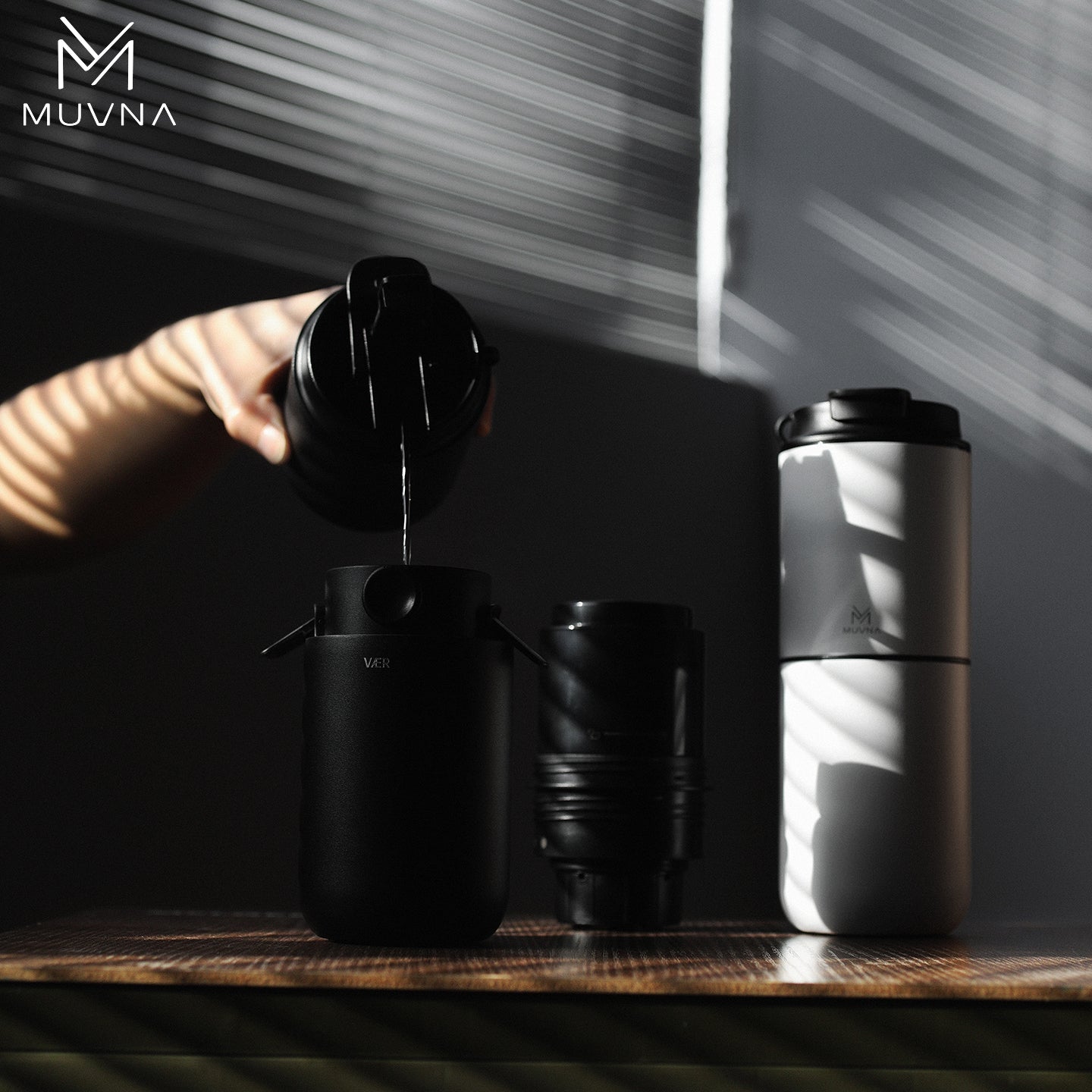 Muvna Portable Pour over Coffee Machine for outdoor travel &amp; Home,3-in-1 pour-over coffee dripper Portable electric grinder