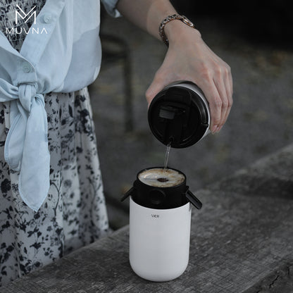 Muvna Portable Pour over Coffee Machine for outdoor travel &amp; Home,3-in-1 pour-over coffee dripper Portable electric grinder