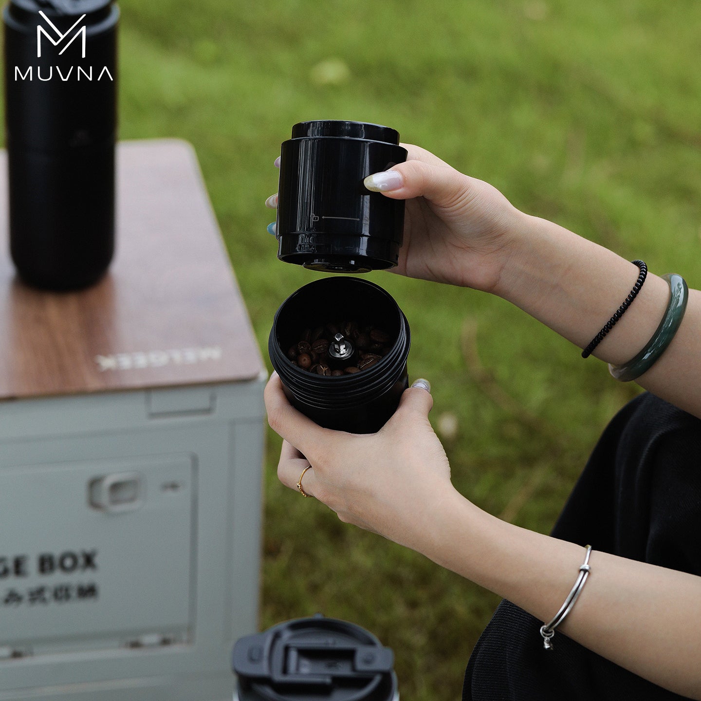 Muvna Portable Pour over Coffee Machine for outdoor travel &amp; Home,3-in-1 pour-over coffee dripper Portable electric grinder