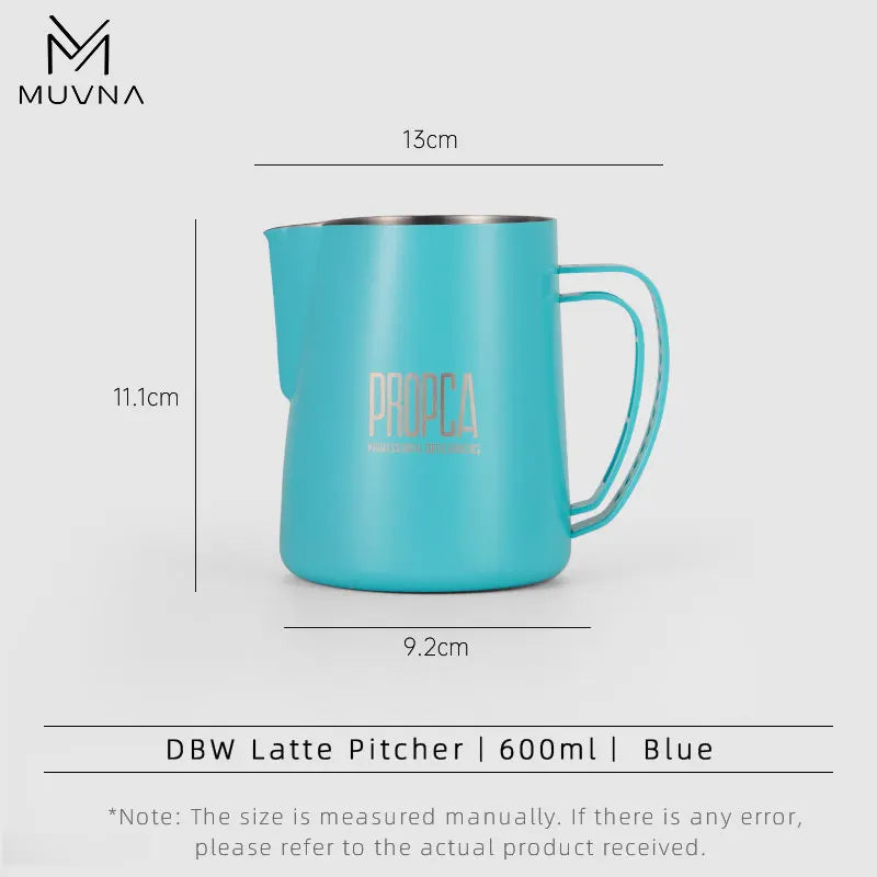 MUVNA DBW Latte Pitcher 600ml Sharp Spout LatteArt Pitcher milk jug barista selection.Ideal for home/camping/coffee shops