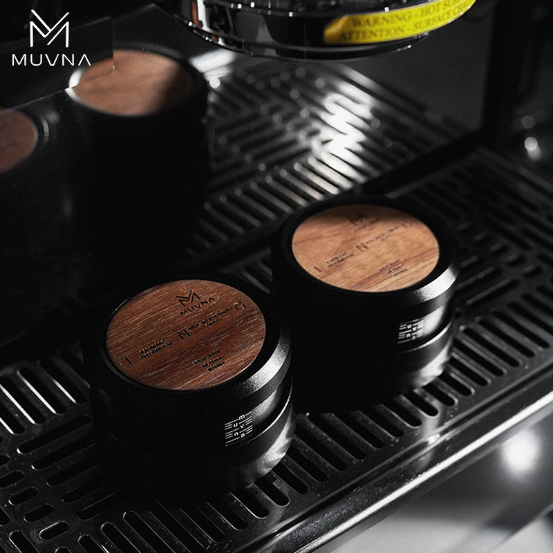 MUVNA Espresso Wooden Gravity Calibrated Tamper/Distributor