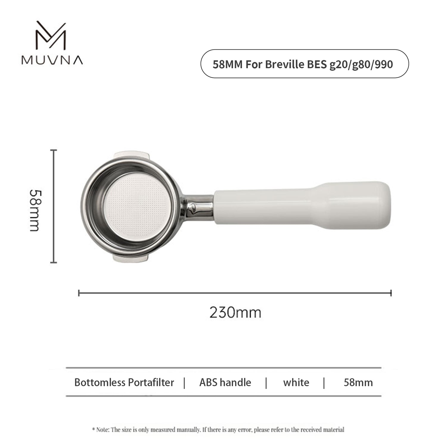 MUVNA Espresso ABS Bottomless Portafilter With Filter Basket