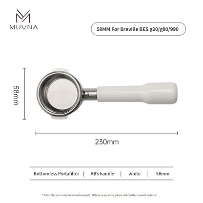 MUVNA Espresso ABS Bottomless Portafilter With Filter Basket