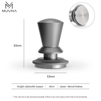 MUVNA Infinitely Adjustable Knob Espresso Powder Press
